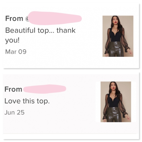 Deep V Sheer Sleeves Black Top - Picture 6 of 12